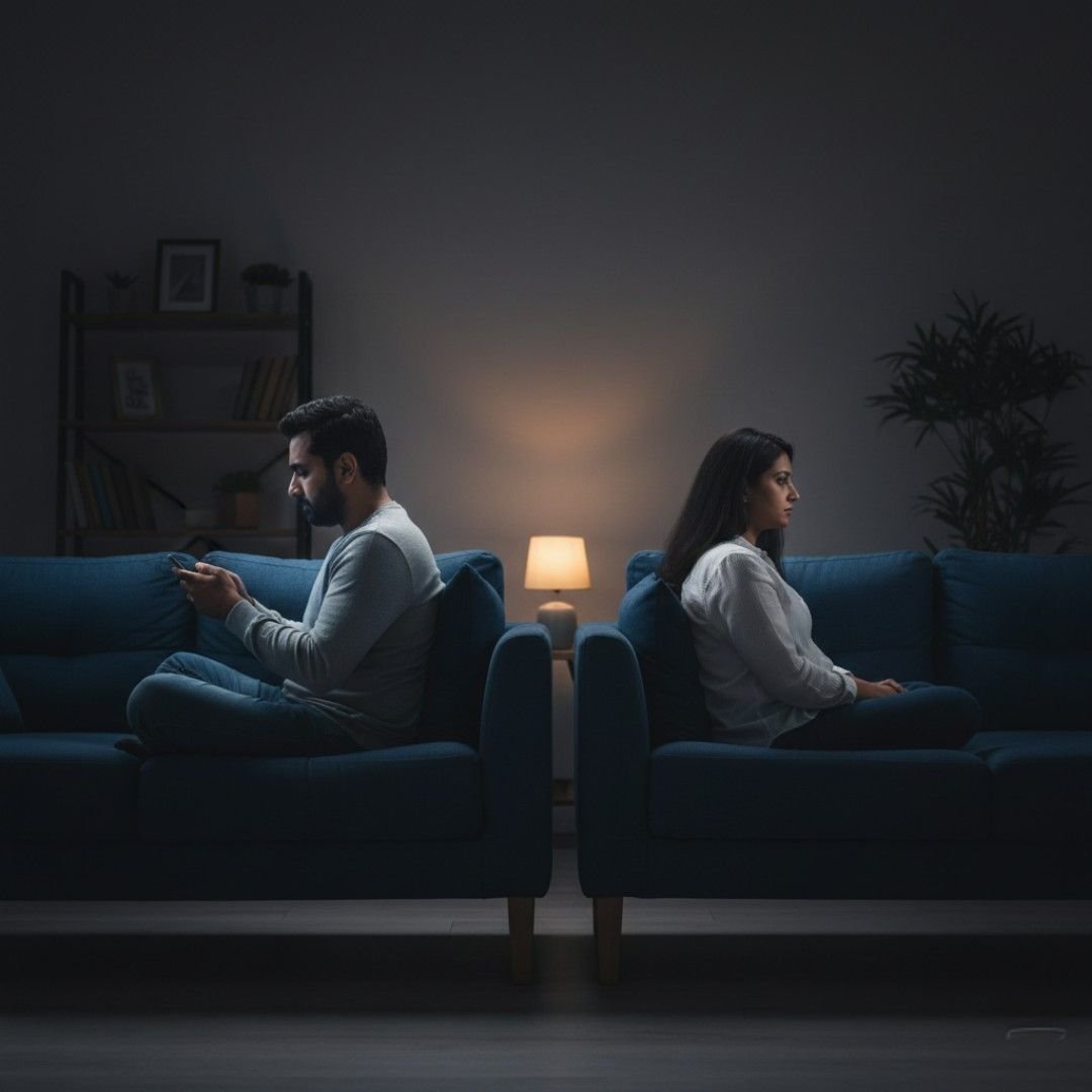 Relationship healing through mind healing showing emotional distance turning into understanding, trust, and reconnection at MindShift