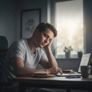 Natural healing for low energy and fatigue showing mental exhaustion transformed into restored vitality and daily energy through holistic therapy at MindShift